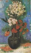 Vincent Van Gogh Vase of carnations and other flowers painting